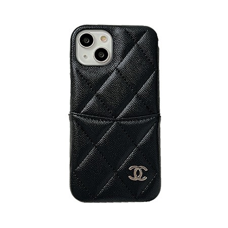 背面にカード入れ付き chanel シャネル アイホン 15 カバー