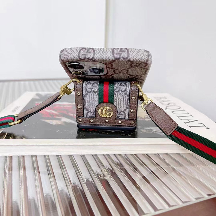 gucci風 アイフォーン 14proカバー ブランドロゴ