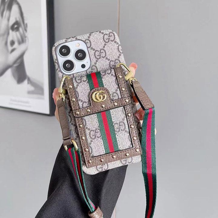 gucci風 アイフォーン 14proカバー ブランドロゴ