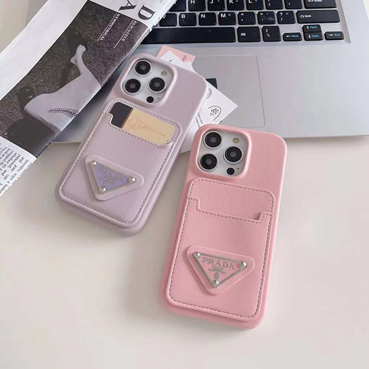 iphone 14 pro 携帯ケース 背面にカード入れ付き prada プラダ