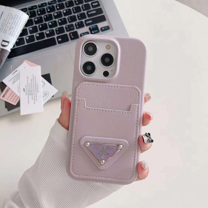 iphone 14 pro 携帯ケース 背面にカード入れ付き prada プラダ