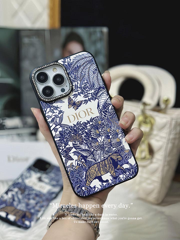 ディオール風 iphone 13pro maxスマホケース ラインストーン付き