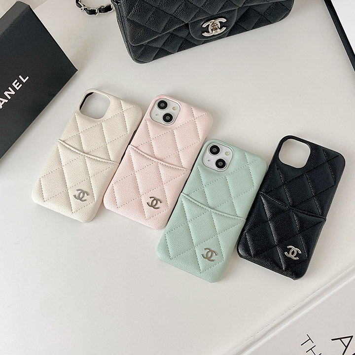 背面にカード入れ付き chanel シャネル アイホン 15 カバー